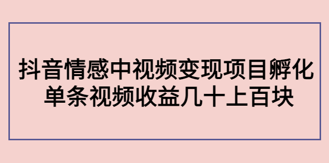 【网赚上新】056.黄岛主：抖音情感中视频变现项目 1