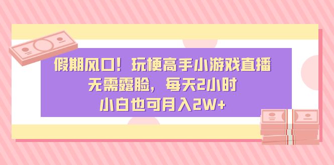 （8769期）假期风口！玩梗高手小游戏直播，无需露脸，每天2小时，小白也可月入2W+