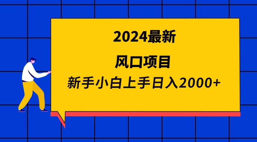 （9483期）2024最新风口项目 新手小白日入2000+