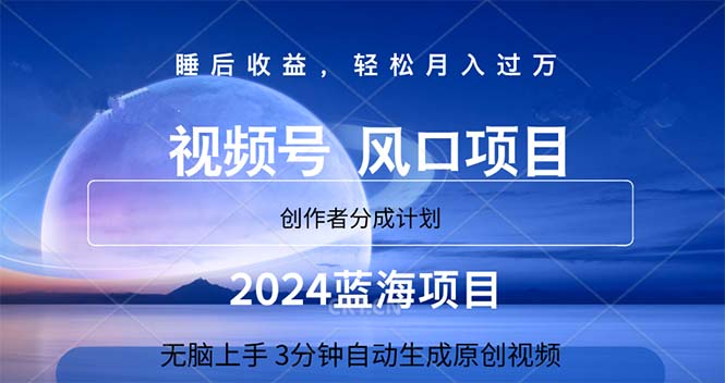 （11388期）2024蓝海项目，3分钟自动生成视频，月入过万